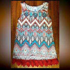 Boho Tribal Print Tank Top by Just Be…, size Small